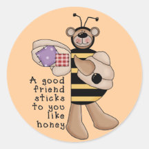 Bumble Bee Good Friend tshirts and Gifts Round Stickers