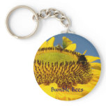 Bumble Bee keychain Yellow Sunflower key chain