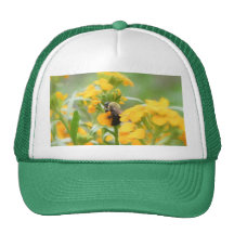 Bumble Bee On Siberian Wallflower Trucker Hat