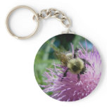 Bumble Bee on Thistle Keychain