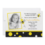 Bumble Bee Photo Birthday Party Invitations