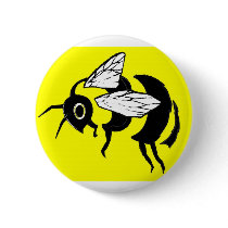 bumble bee tee pinback button