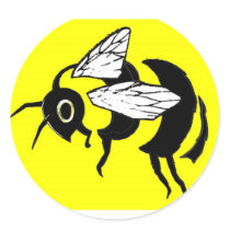 bumble bee tee sticker