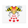 Bumble Bees & Hearts Postcards