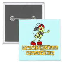 Bumblebee Football Player Tshirts and Gifts Buttons