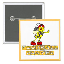 Bumblebee Football Player Tshirts and Gifts Buttons