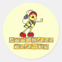 Bumblebee Football Player Tshirts and Gifts Round Stickers