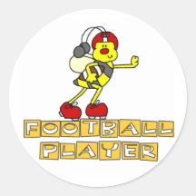 Bumblebee Football Player Tshirts and Gifts Round Stickers