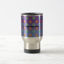 Bumblebee pattern on purple blue fade coffee mug