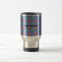 Bumblebee pattern on purple coffee mugs