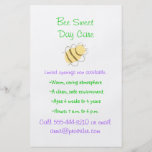Bumblebee theme child care flyer