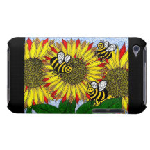Bumblebees And Sunflowers iPod Touch Case