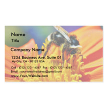 Bumblebees Flowers Macro Business Card Template