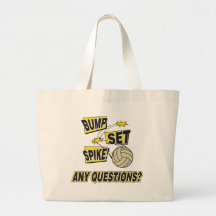 Bump Set Spike Volleyball Gift Canvas Bags