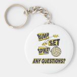 Bump Set Spike Volleyball Gift Keychain