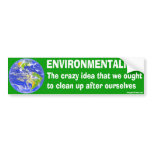 Bumper Sticker Definition of Environmentalism bumper stickers