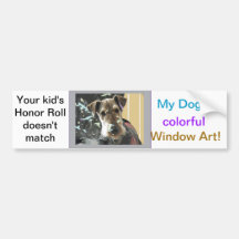 Bumper sticker, dog art