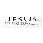 bumper sticker - Jesus is hope and change