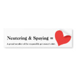 Bumper Sticker, Neutering and Spaying is Love