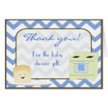 Bun in the Oven Blue Thank You Card