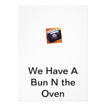 Bun in the oven personalized announcements