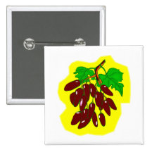 Bunch of peppers with yellow background pinback button