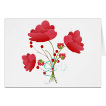 Bunch of Red Flowers Greeting Card
