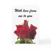 Bunch of red roses - With love from me to you cards