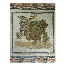 Bunch of white grapes, Roman mosaic Postcards