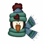bundled up penguin head photo sculptures
