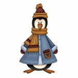 bundled up penguin photo sculptures