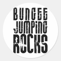 Bungee Jumping Rocks Round Sticker