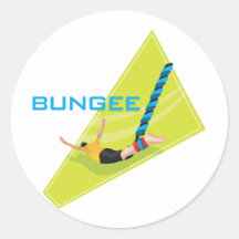 Bungee Jumping Round Sticker