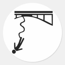 Bungee jumping round sticker