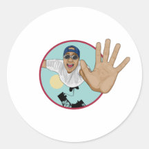 Bungee Jumping Round Stickers
