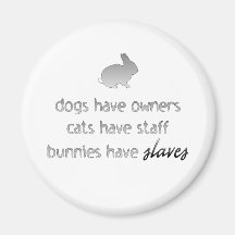 Bunnies Have Slaves Refrigerator Magnet
