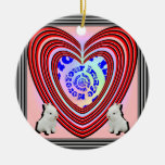 Bunnies Heart Frame Big Transparent Ornaments