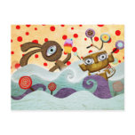 Bunny and Monkey Postcard