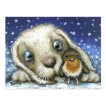 Bunny and robin post cards