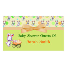 Bunny Babies,Creamy Colours Baby Shower Business Card Templates