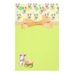 Bunny Babies,Creamy Colours Baby Shower Personalized Stationery