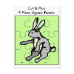 Bunny  Cut & Play 9 Piece Jigsaw Puzzle postcards