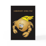 Bunny ears crabby easter crab card