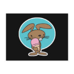 bunny eating ice cream postcards