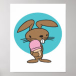 bunny eating ice cream posters