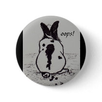 Bunny Go Oops aceo Button