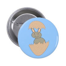 Bunny Hatching from Egg Weird Button