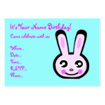 bunny head birthday invitation business cards