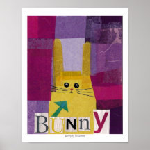 Bunny in Purple Print