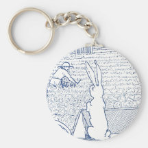 Bunny in Wheelbarrow Sees Farmer Keychains